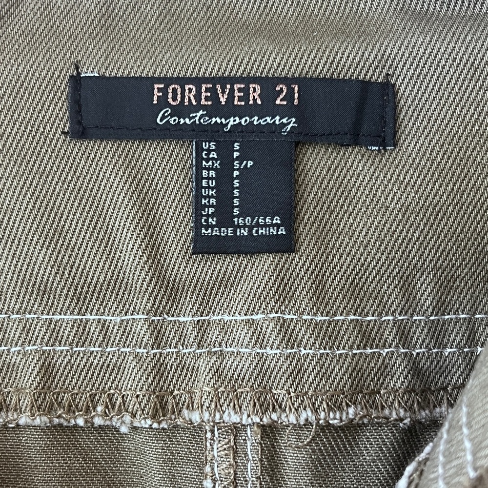 Forever 21 Army Green Pencil Mini Skirt with Tie Front - Picture 4 of 8